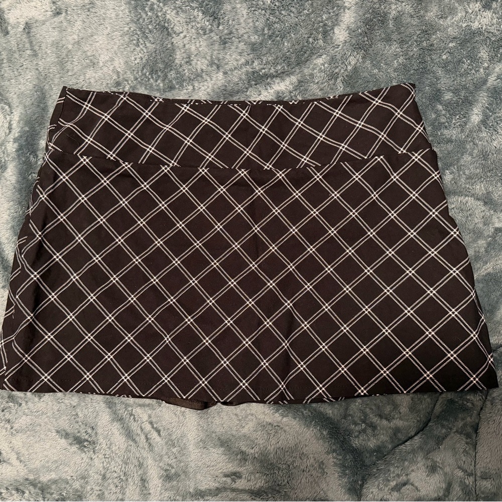 Black and White Plaid Women's Skirt